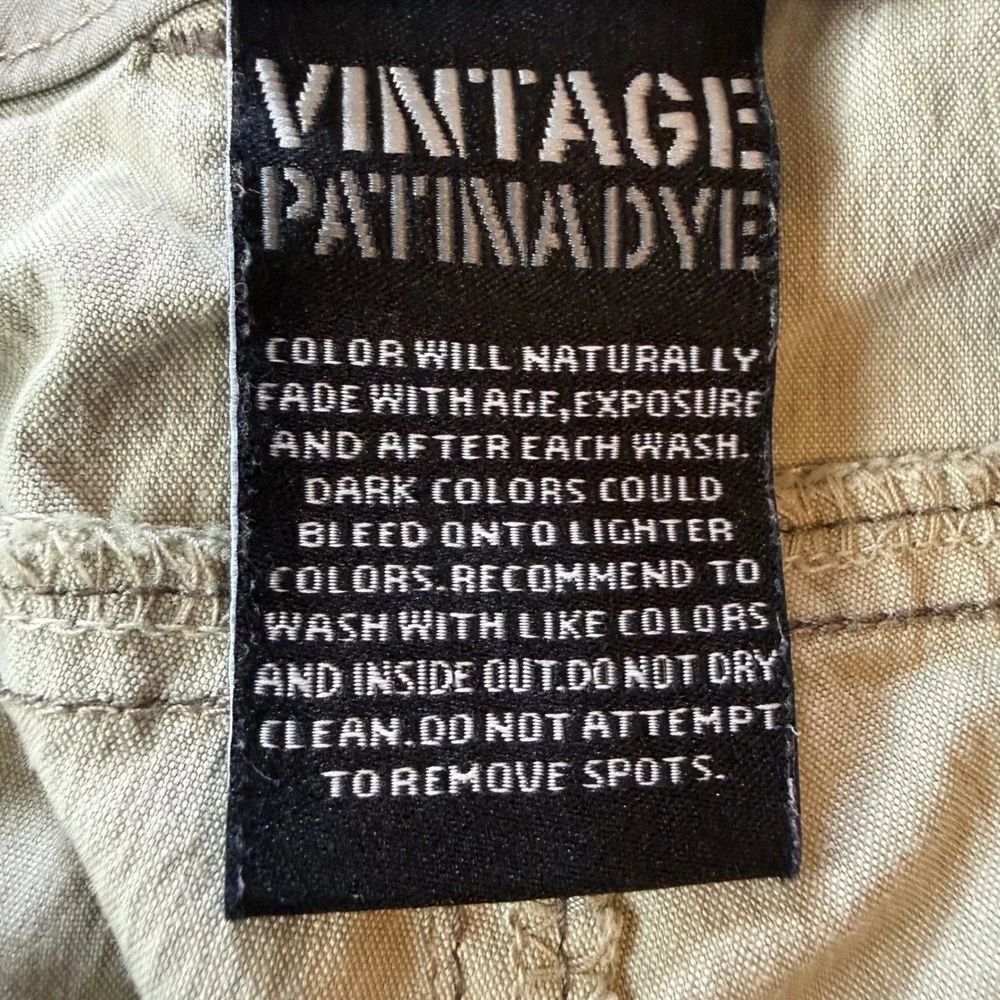Kuhl Mens 32 Olive Green Vintage Patina Dye Cargo‎ Hiking Shorts 1988